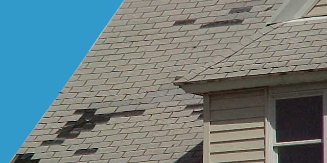 Roofing shingles missing